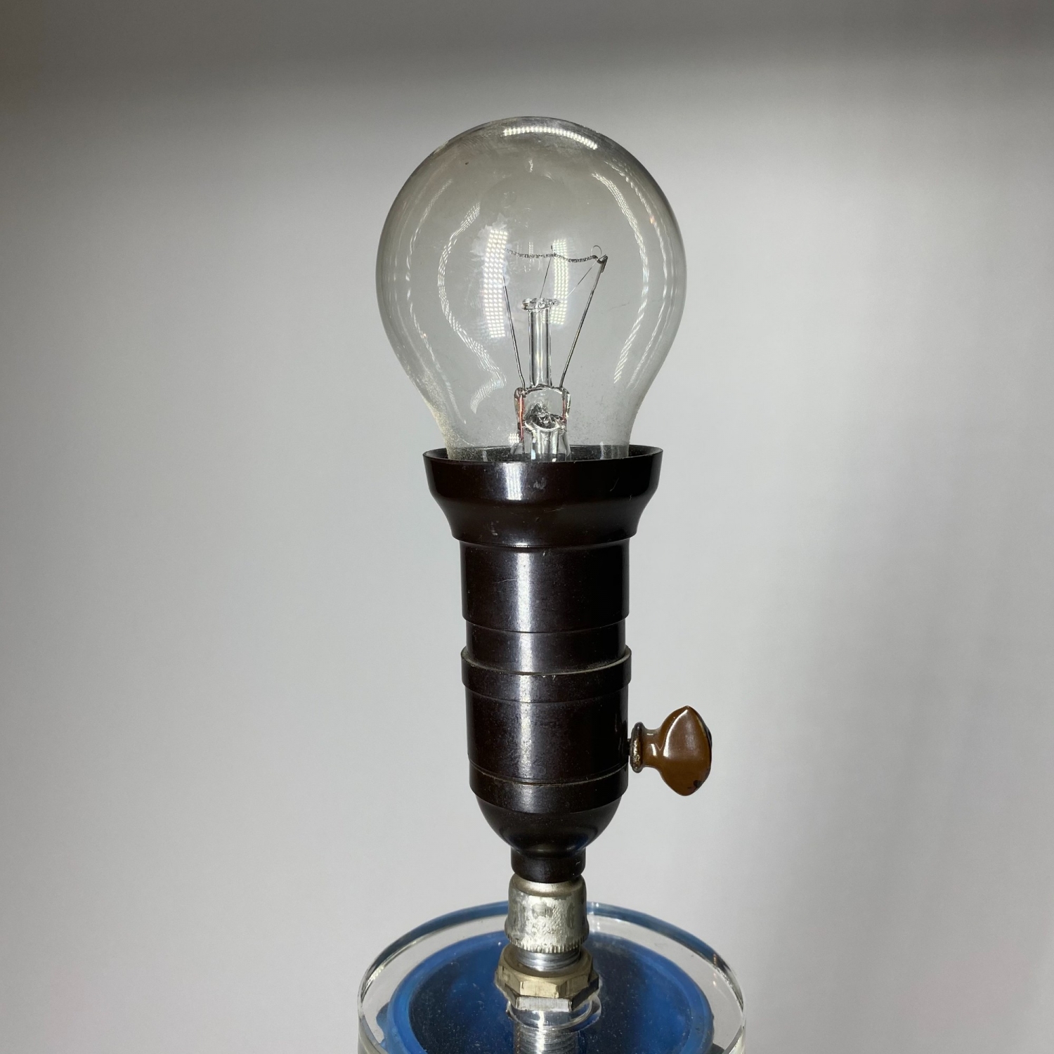 Art deco stolní skleněná lampa z lapisového skla – Heinrich Hoffmann/Ingrid - 13