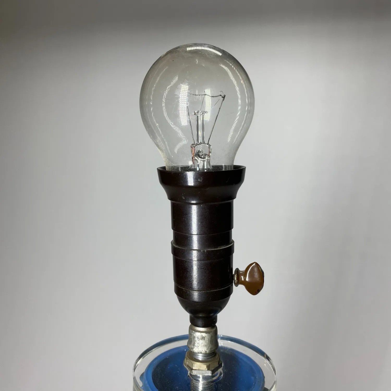 Art deco stolní skleněná lampa z lapisového skla – Heinrich Hoffmann/Ingrid - 13