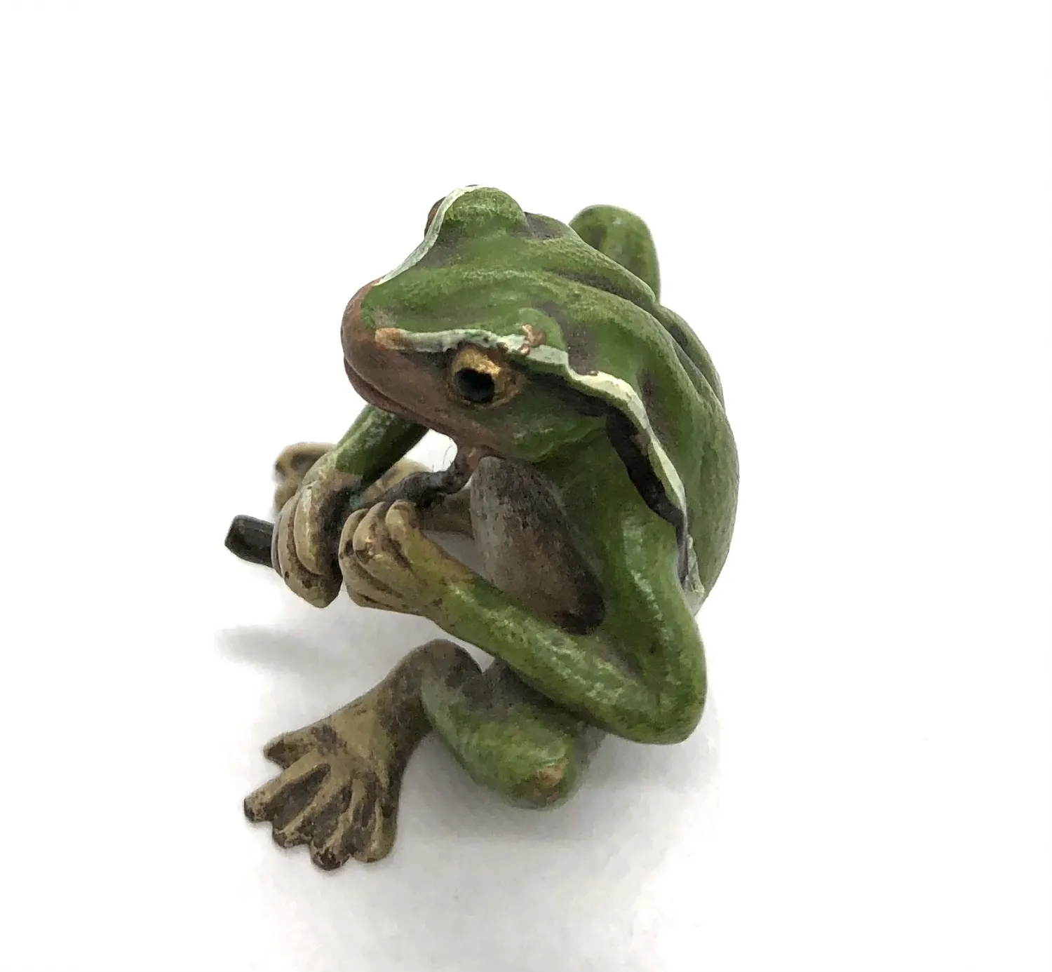 Figurka kouřící žáby – vídeňský bronz - 4