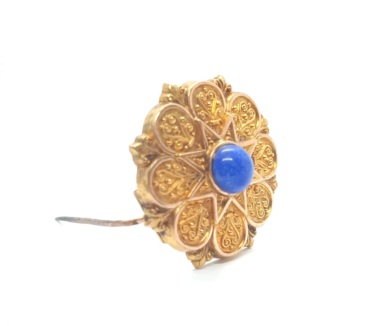Zlatá brož s lapis lazuli - 2