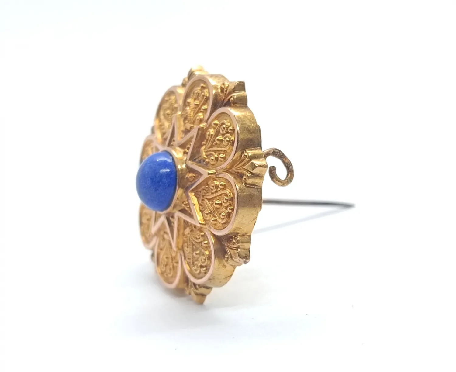 Zlatá brož s lapis lazuli - 3