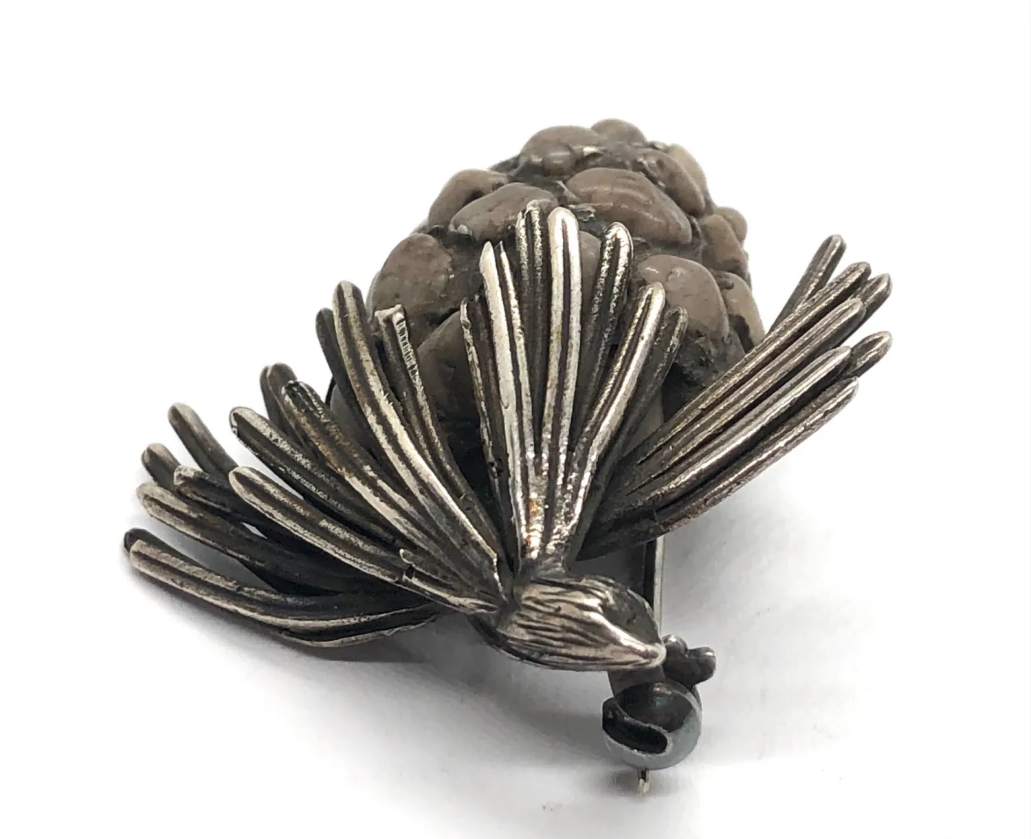Stříbrná brož šiška – art deco - 7