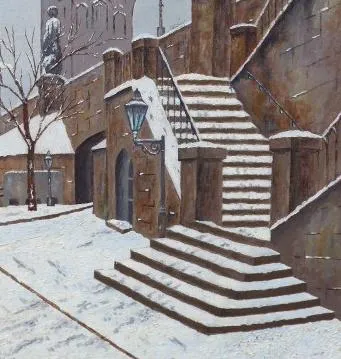 Pražská Kampa s Karlovým mostem v zimě - 4
