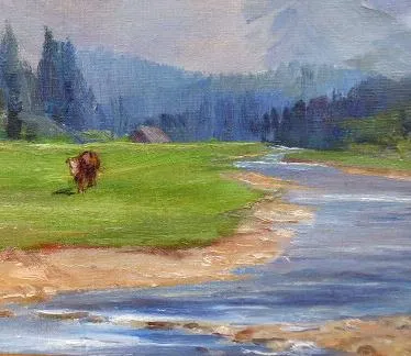 Milena Šimková Elgrová – Horská krajina s říčkou a - 4