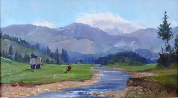 Milena Šimková Elgrová – Horská krajina s říčkou a - 6