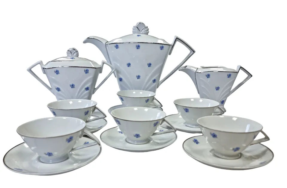 Porcelánový kávový servis Art Deco československý - 1