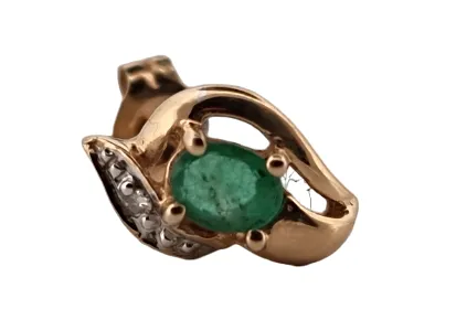 Smaragdové náušnice  s diamanty - 2