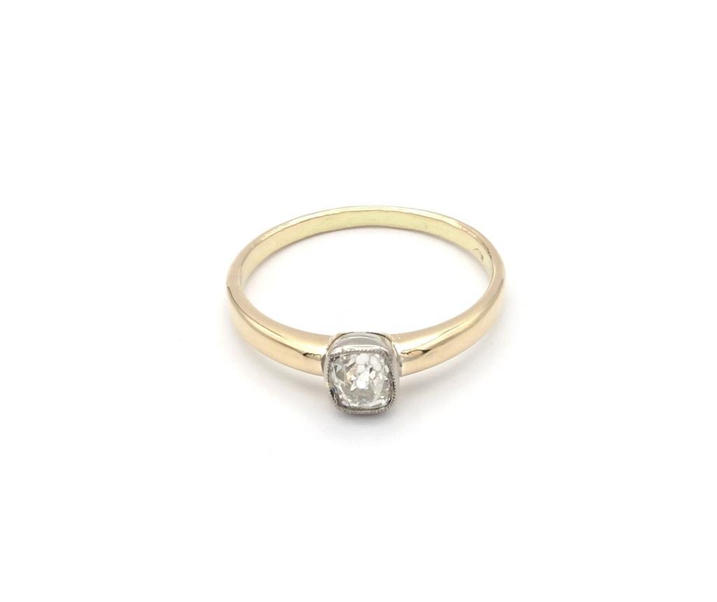 Zlatý prsten s diamantem, 0,52 ct