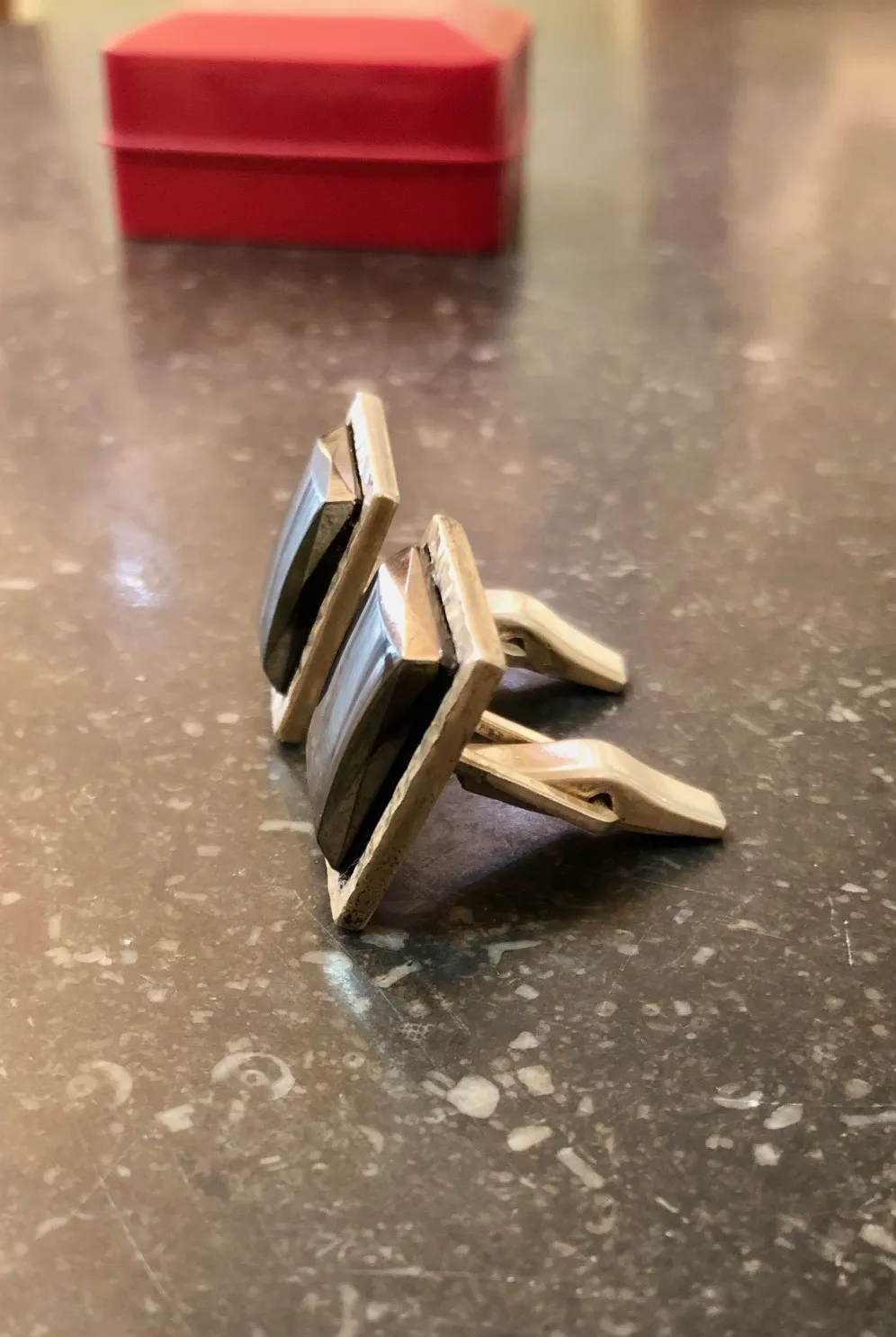 Stříbrné Manžetové Knoflíčky se Sideritem - 7