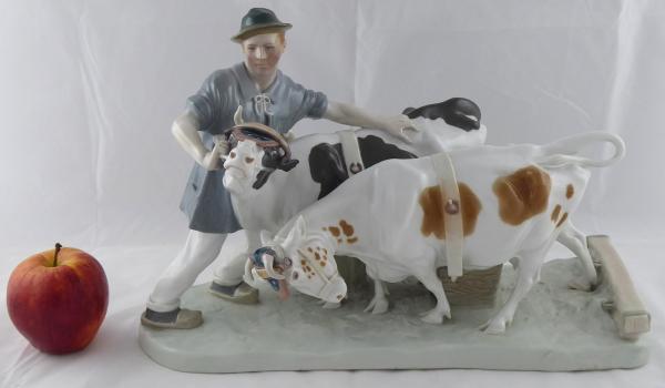 Sedlák s krávami a pluhem – Otto Pilz, Míšeň
