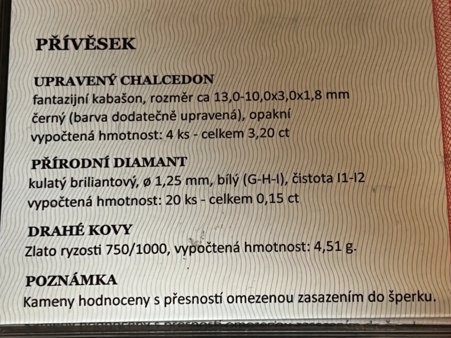 Zlatý přívěs s brilianty a onyxem + certifikát - 6