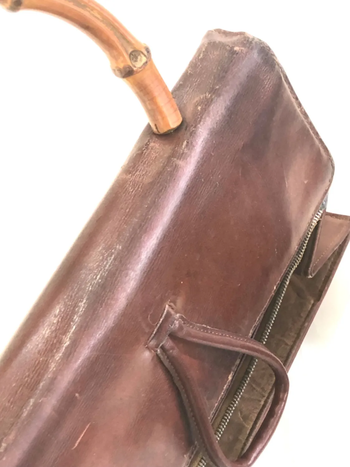 Kožená kabelka s bambusem - 8