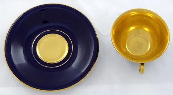 Kobaltový zlacený kávový šálek – Hutschenreuther - 4