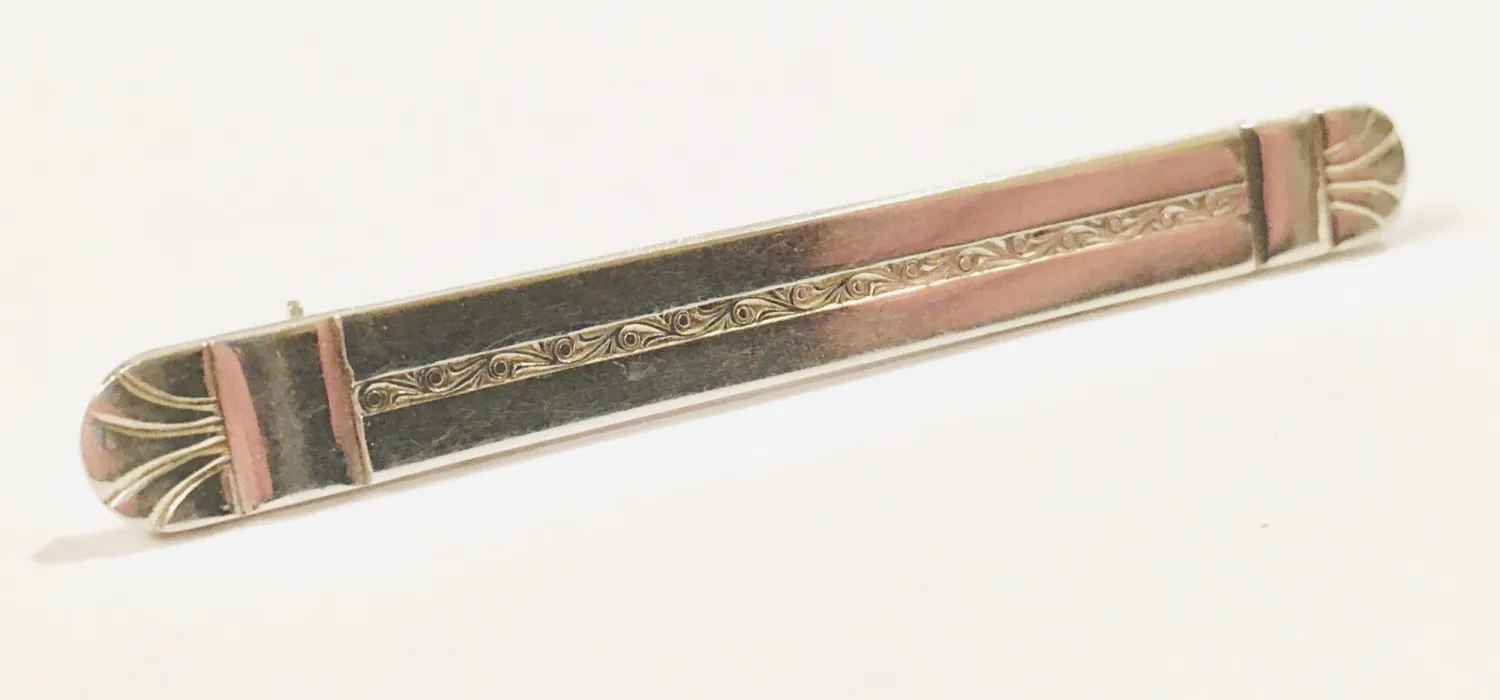 Stříbrná ART-DECO brož - 1