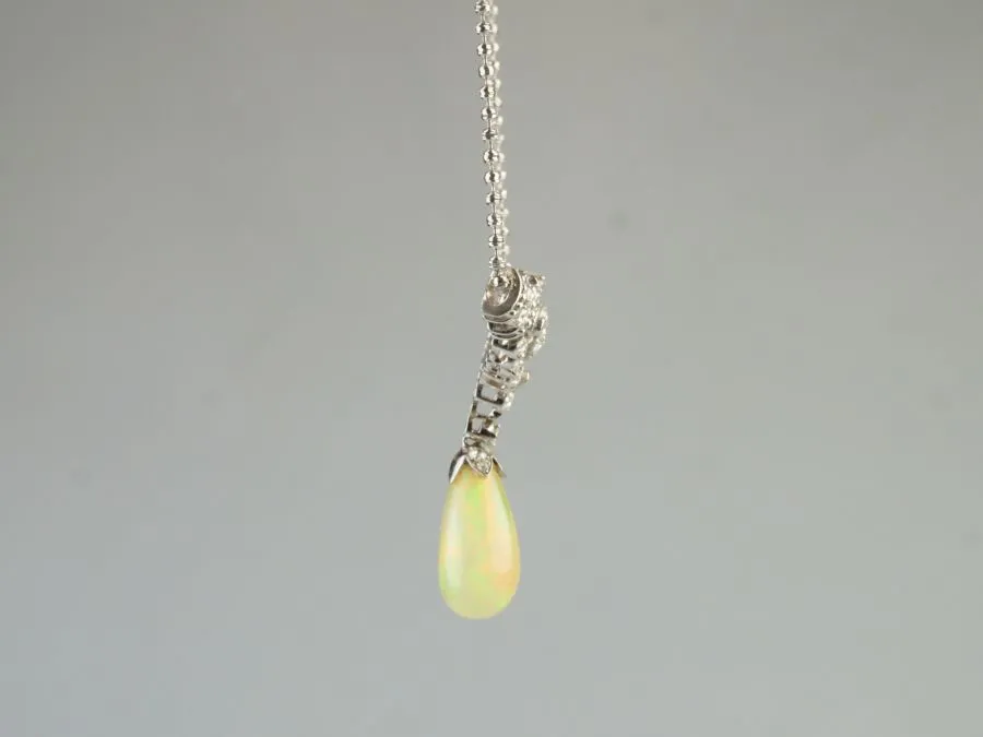Zlatý koliér s opálem a diamanty - 3