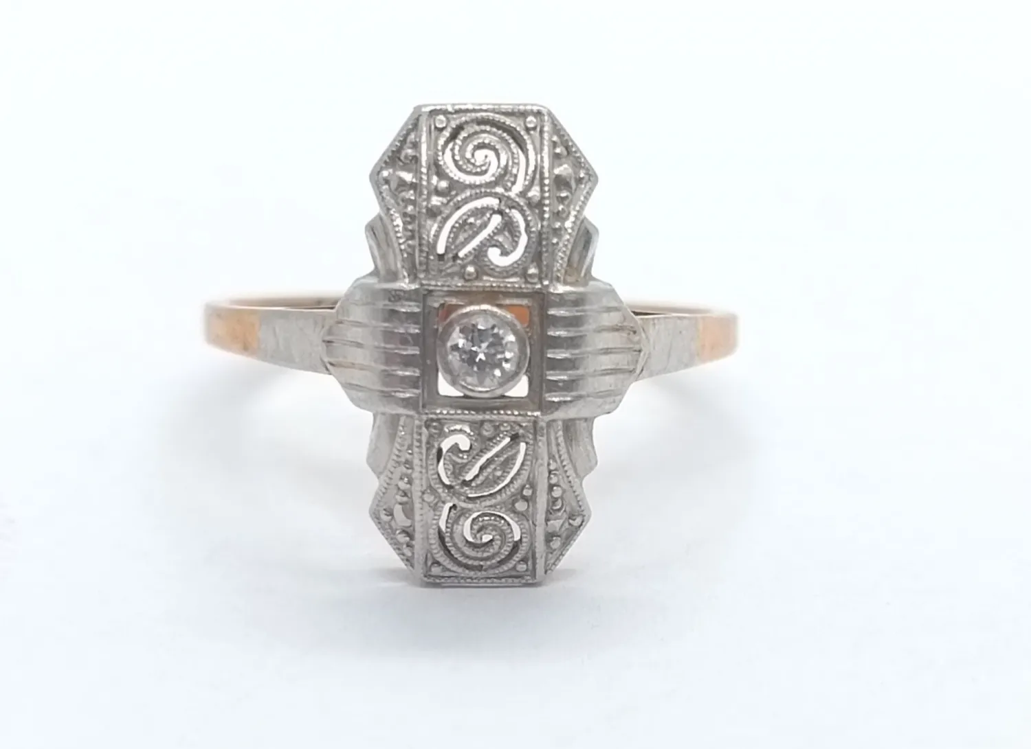 Art deco prsten s diamantem - 1