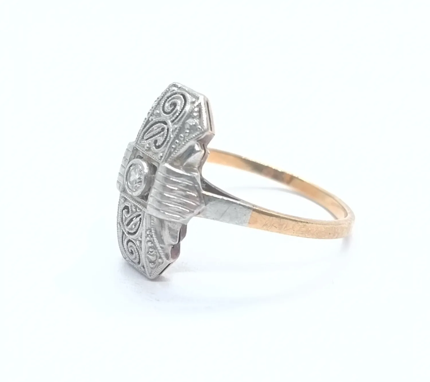 Art deco prsten s diamantem - 2