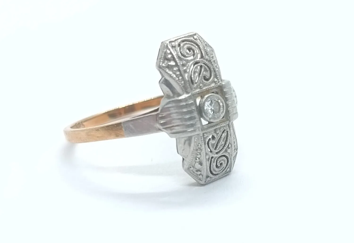 Art deco prsten s diamantem - 3