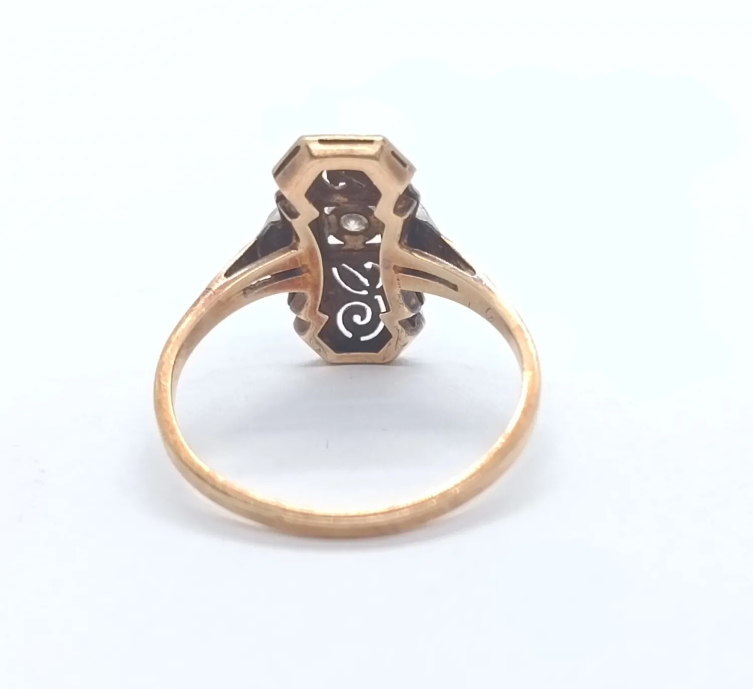 Art deco prsten s diamantem - 4
