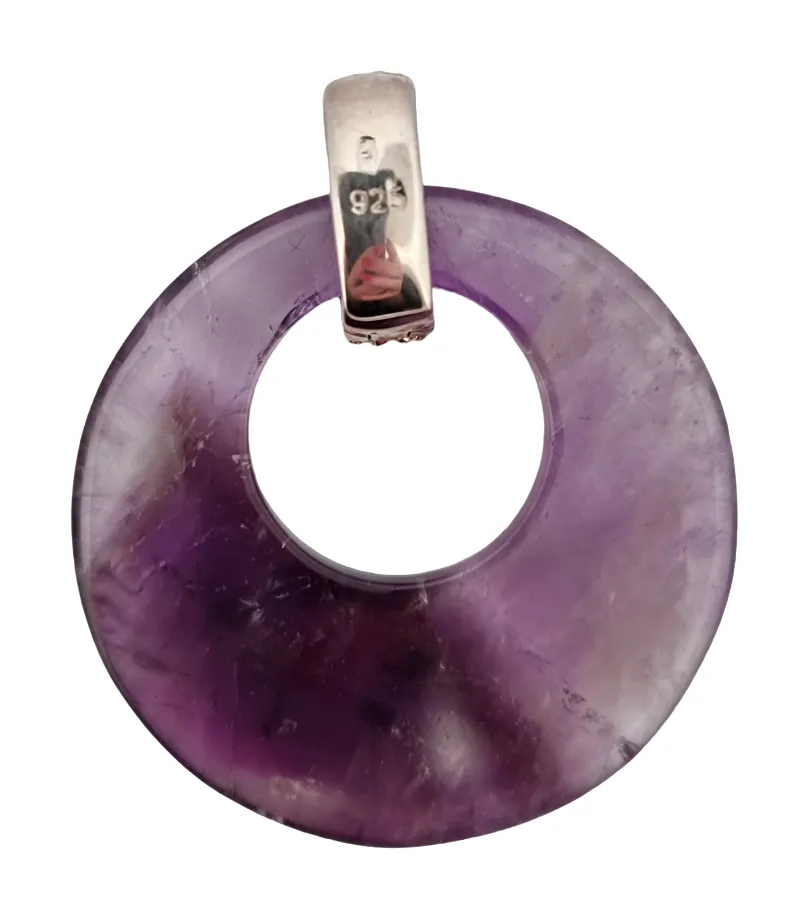 STŘÍBRNÝ PŘÍVĚSEK AMETYSTOVÝ DONUT - 3