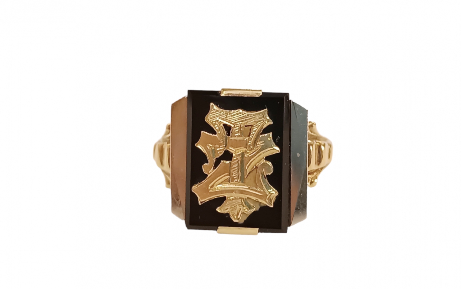Pánský zlatý prsten s monogramem