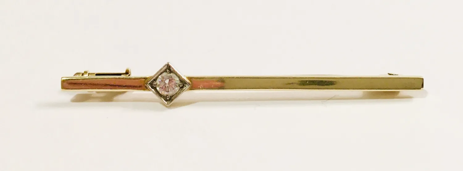 Zlatá brož s diamantem 0,13 ct