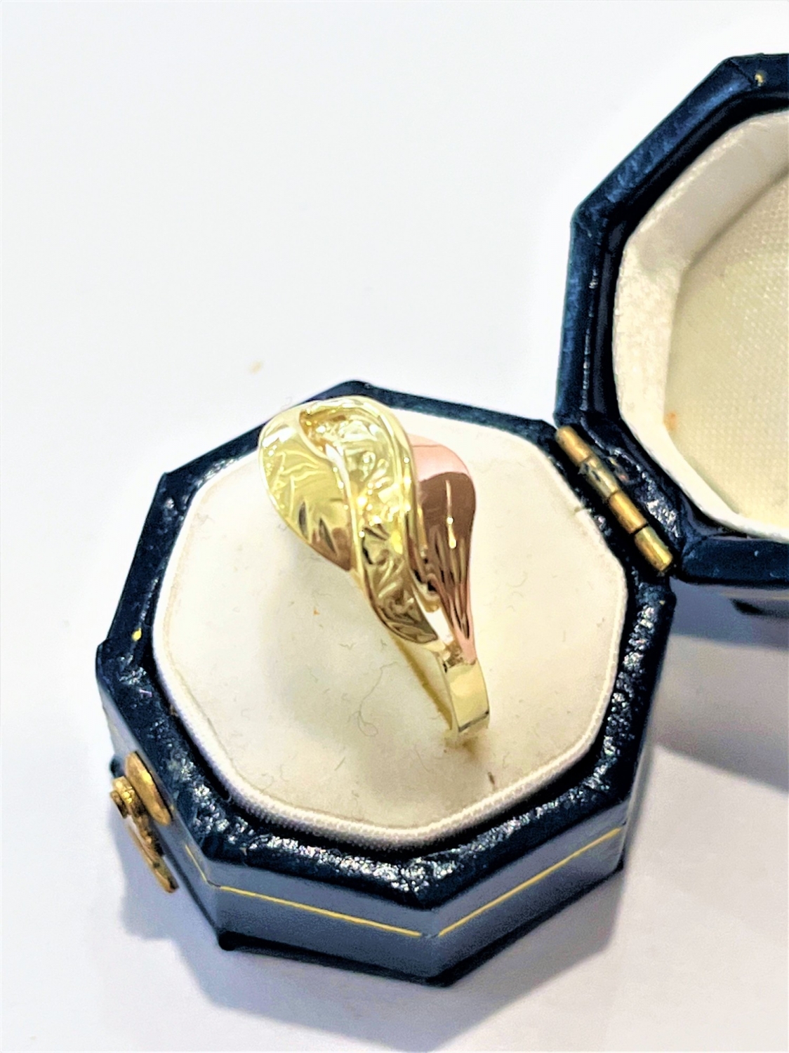 Zlatý prsten 14 karátů – žluté+růžové zlato