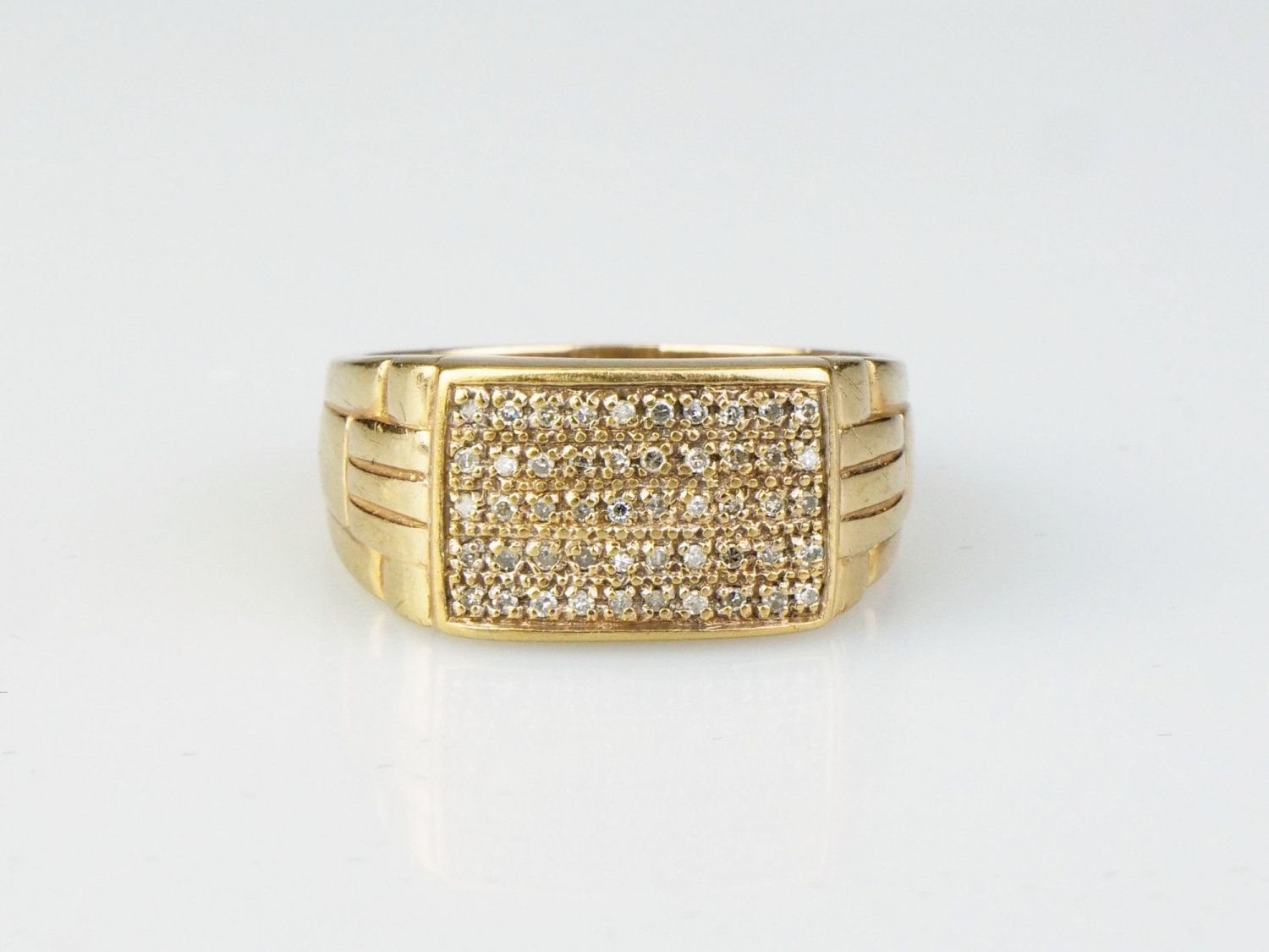 Zlatý pánský prsten s diamanty, 0,25 ct