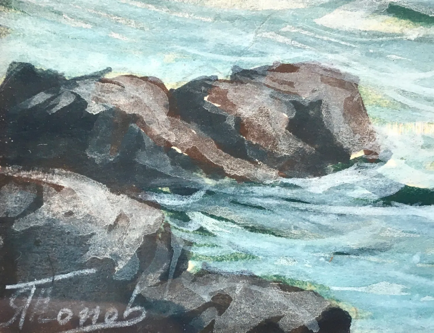 Rozbouřené moře – signováno - 4
