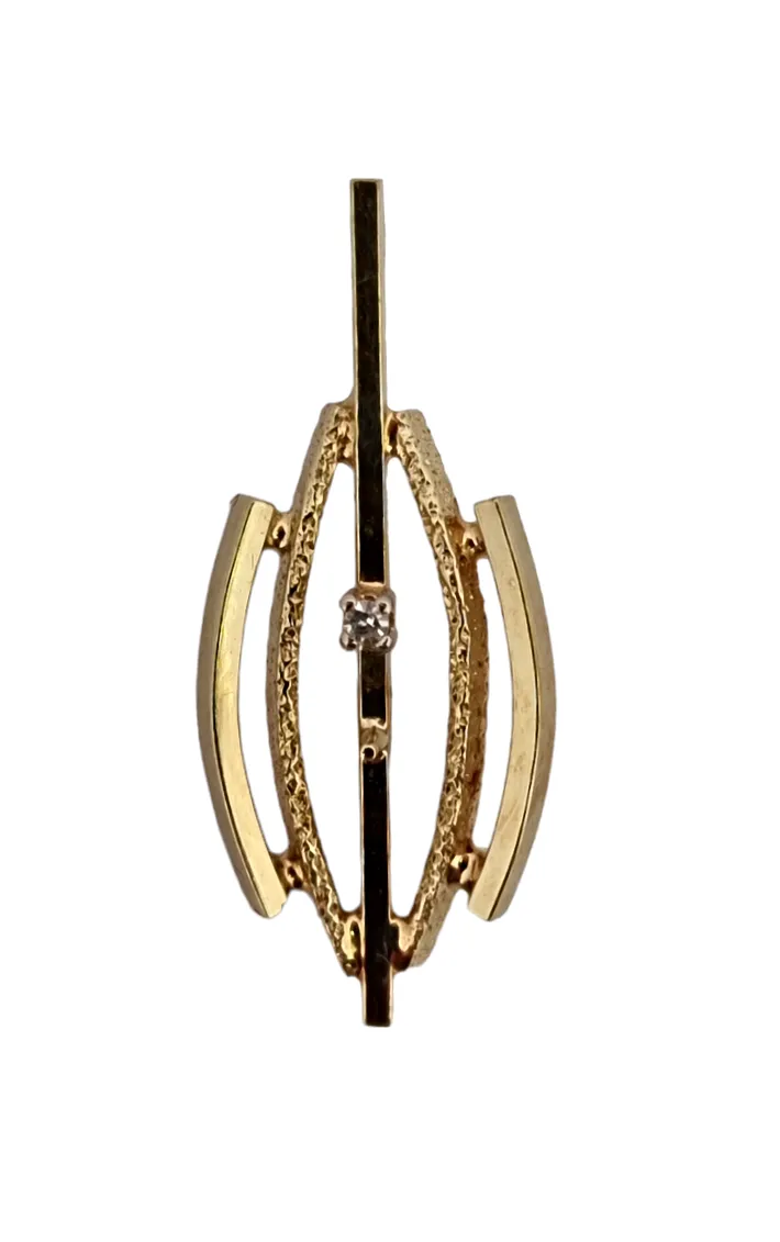 DESIGNOVÝ ZLATÝ ART DECO PŘÍVĚSEK S DIAMANTEM - 3