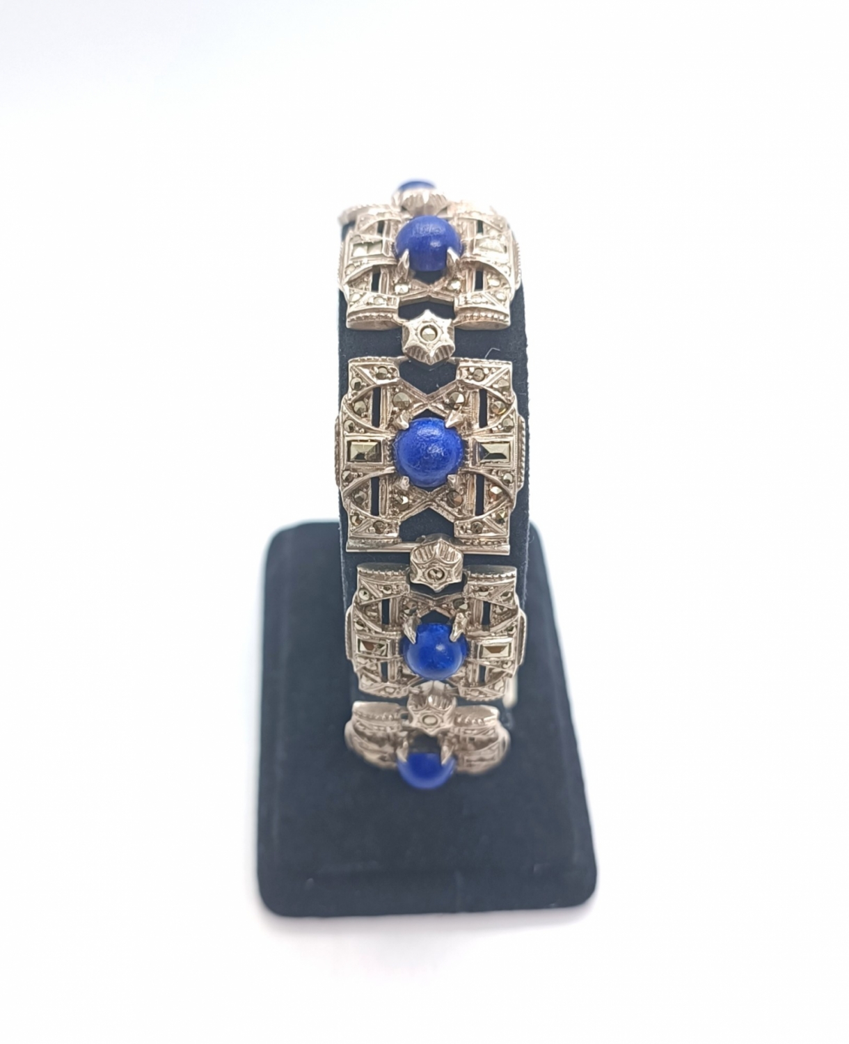 Art deco náramek s lapis lazuli