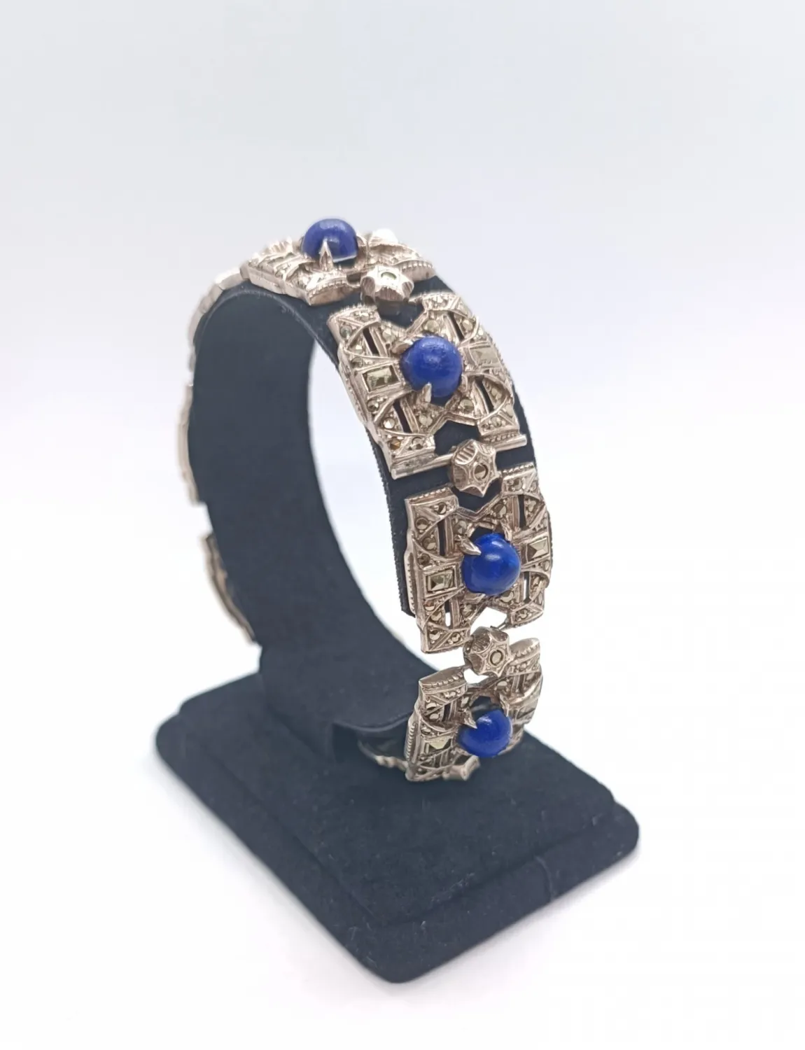 Art deco náramek s lapis lazuli - 2