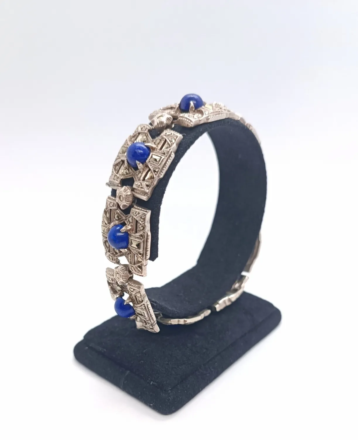 Art deco náramek s lapis lazuli - 3