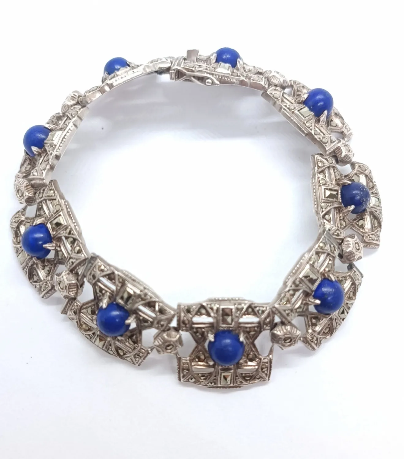 Art deco náramek s lapis lazuli - 5