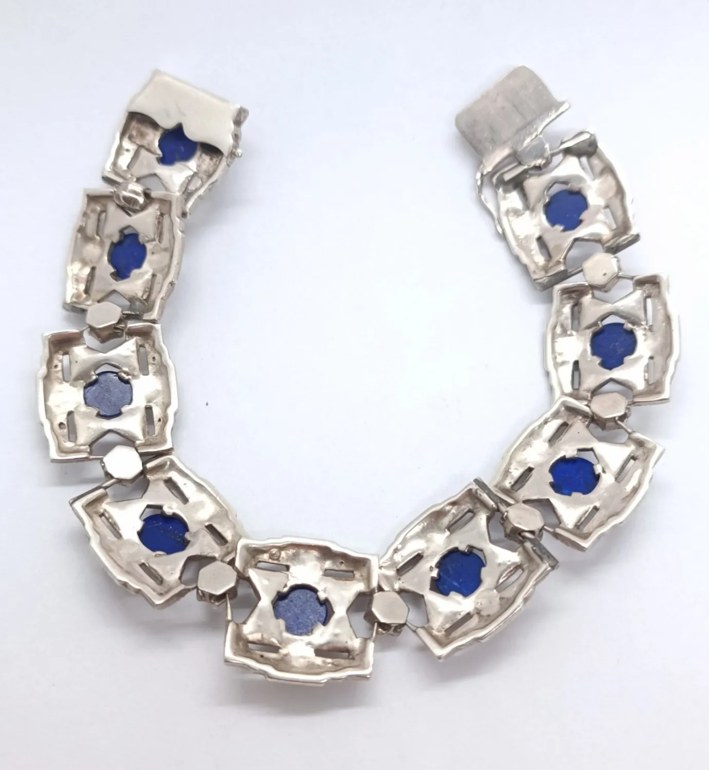 Art deco náramek s lapis lazuli - 7
