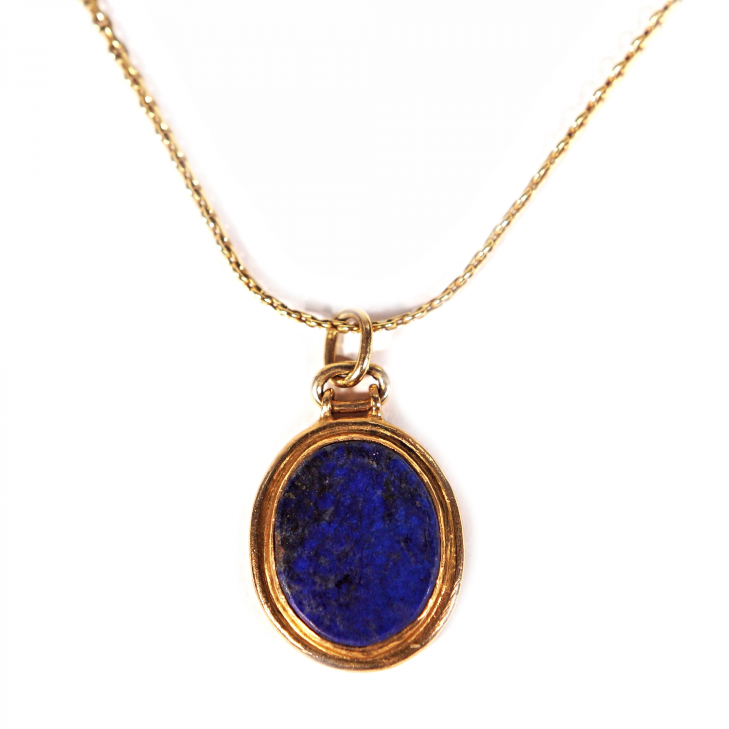 Zlatý řetízek s přívěskem lapis lazuli