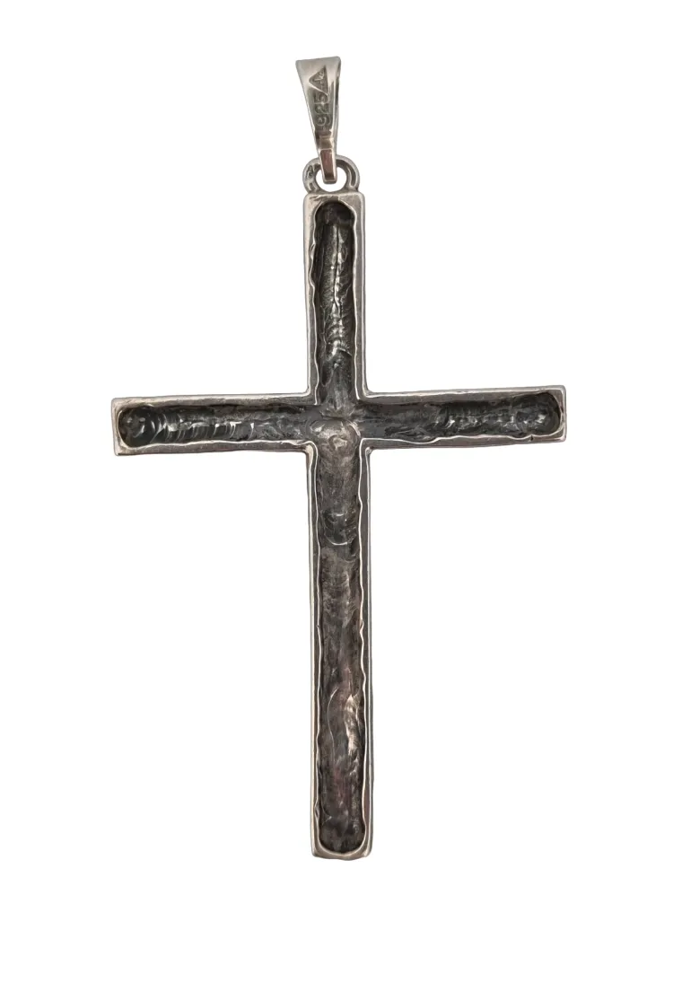 Stříbrný přívěsek plastický kříž - 4