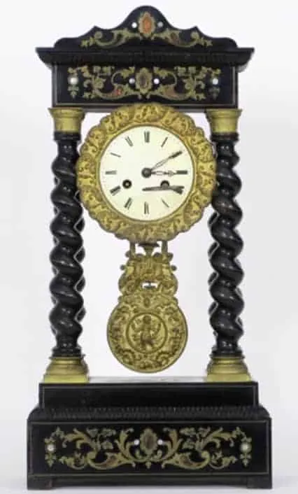 Sloupkové hodiny Charles X. Boulle technika - 2