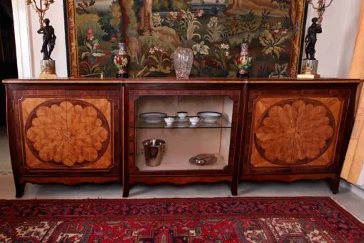 Art deco intarzovaná jídelna s rozkládacím stolem až pro 20 osob - 8