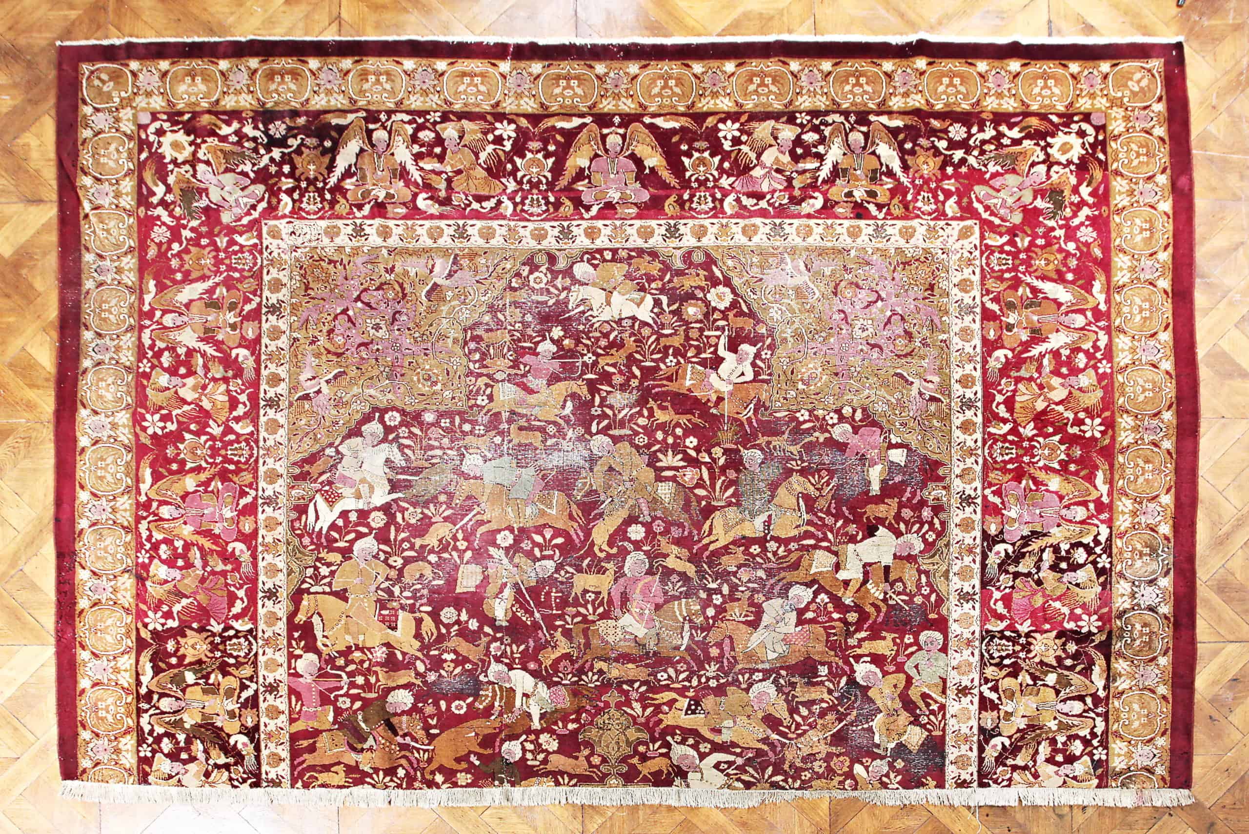 Sběratelský starožitný koberec Tabriz z 18. století