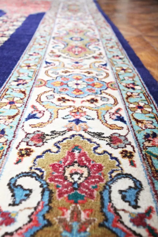 Velký modrý koberec Kerman 351 x 231 cm - 2
