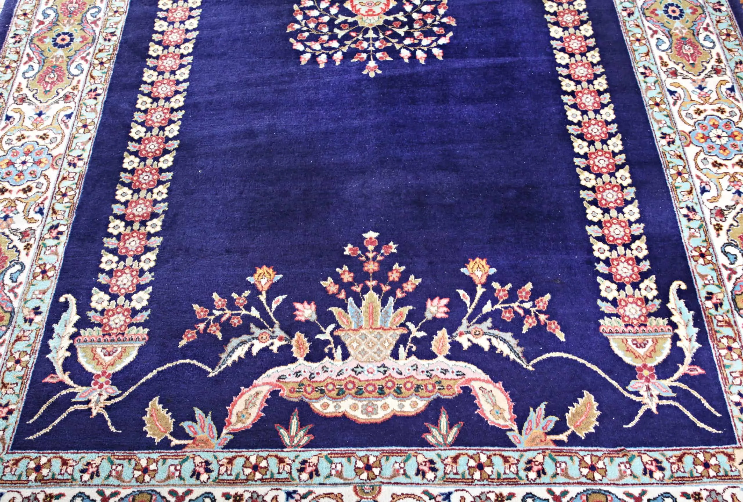 Velký modrý koberec Kerman 351 x 231 cm - 3