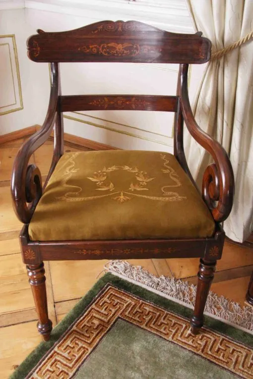 Starožitná křesla Charles X. Intarzovaná. 1830 - 2