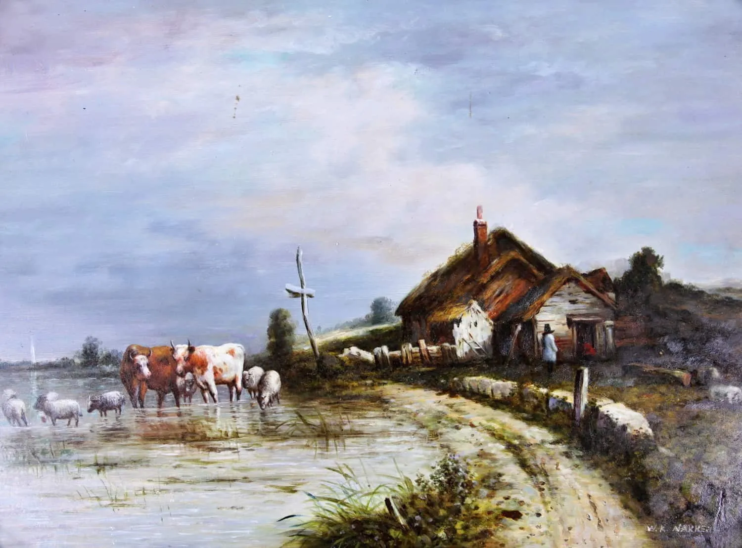 „Hospodářské stavení“ Willem Karl Nakken. Signováno - 2