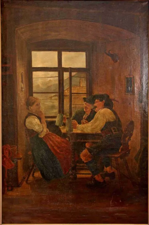 Hermann Graf. Pijáci piva. 153 x 104cm. 19. stol - 2