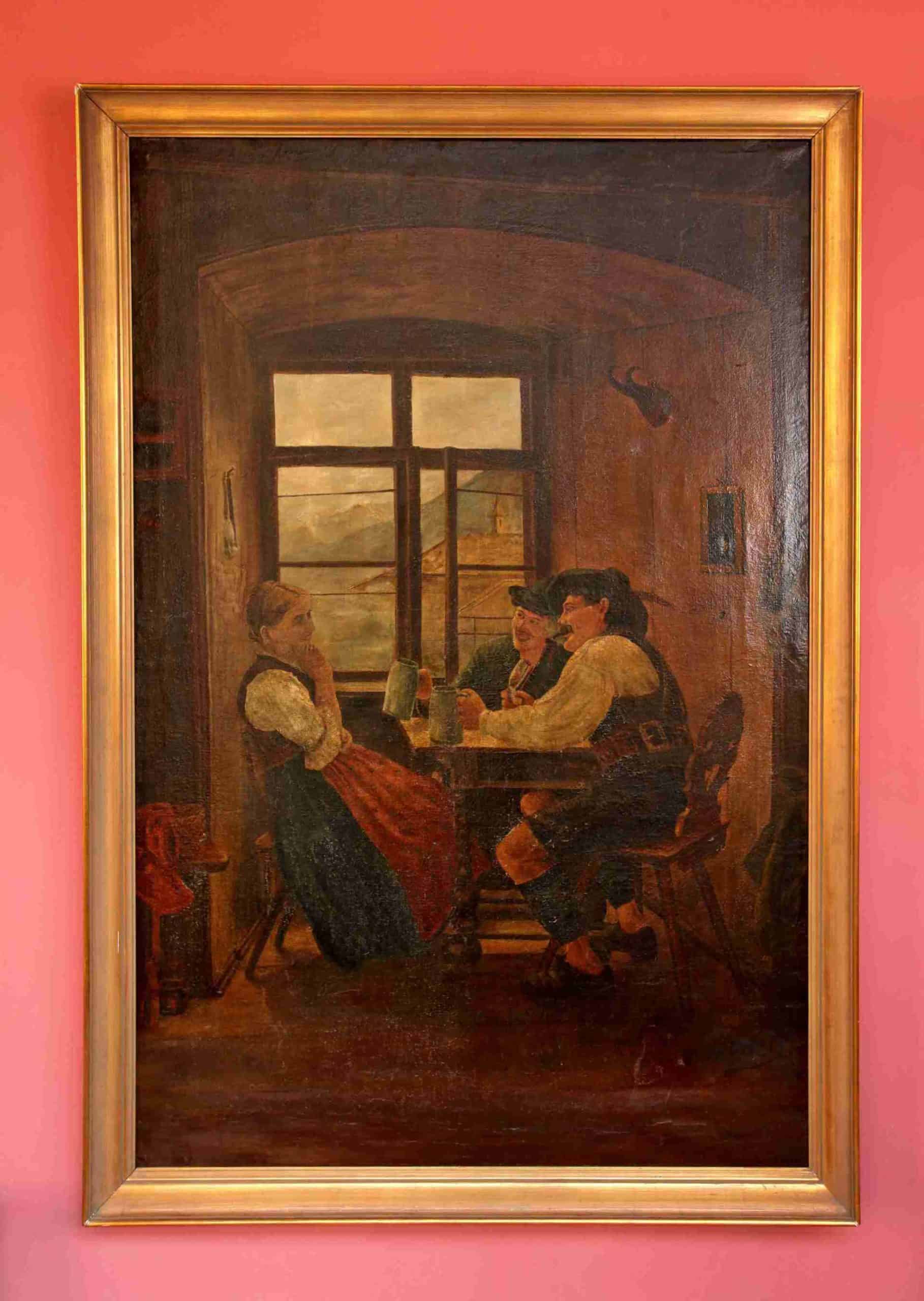 Hermann Graf. Pijáci piva. 153 x 104cm. 19. stol