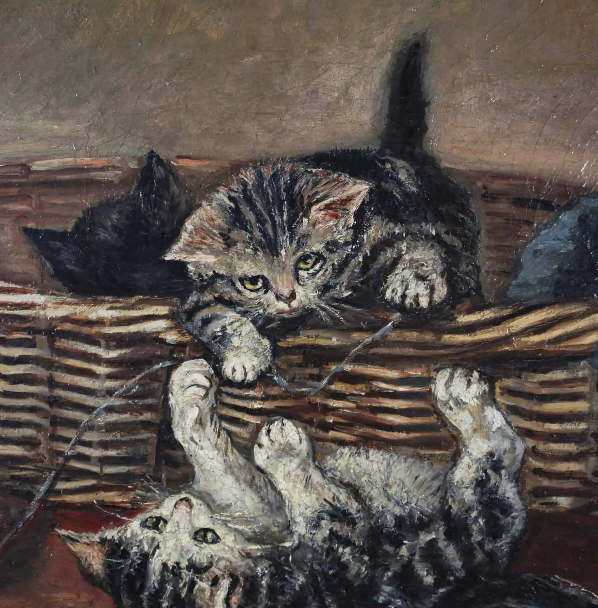Hrající si koťata. Olej. 57 x 72 cm - 2