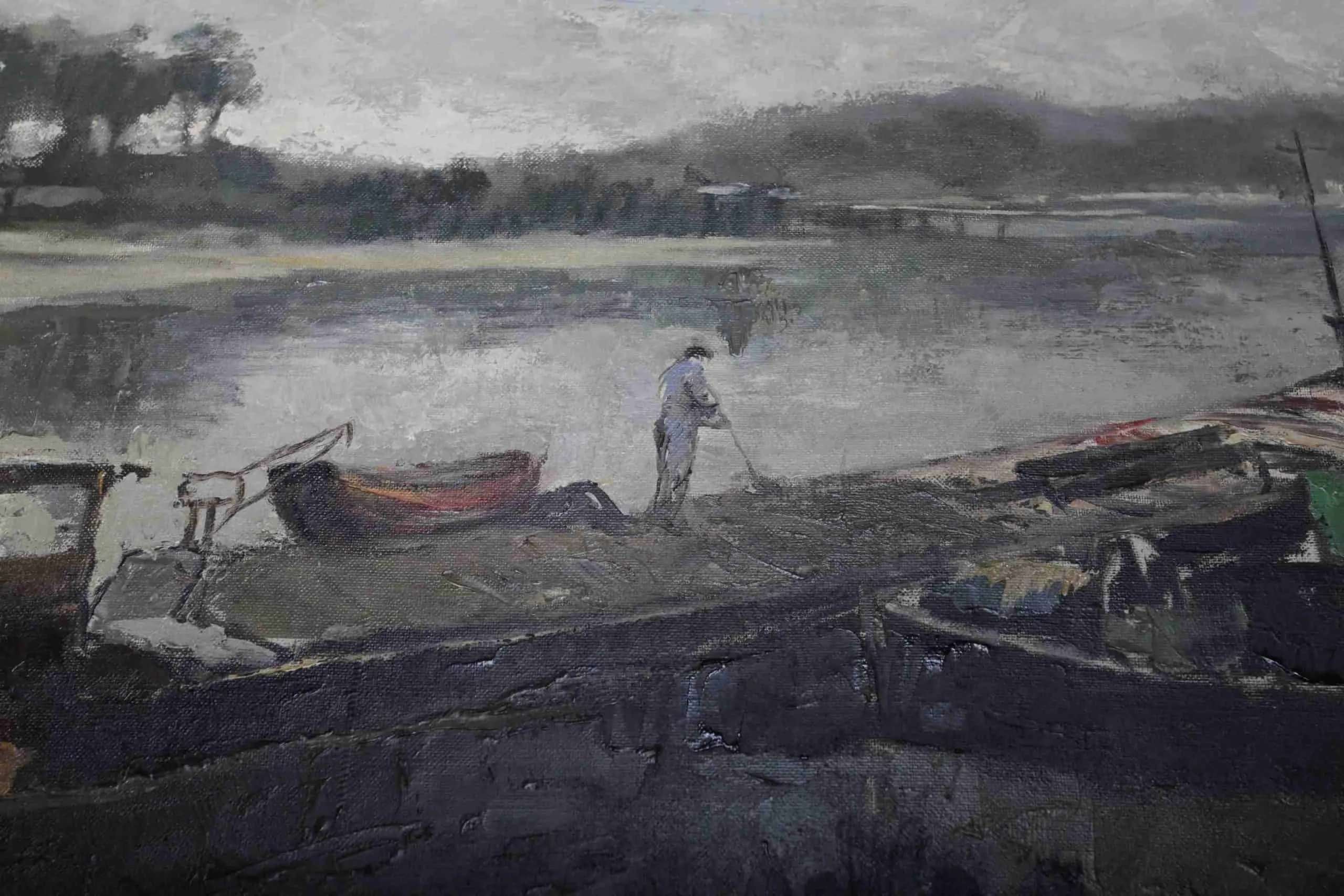 Lodě. J De Carl. Olej na plátně. 96 x 76 cm - 3
