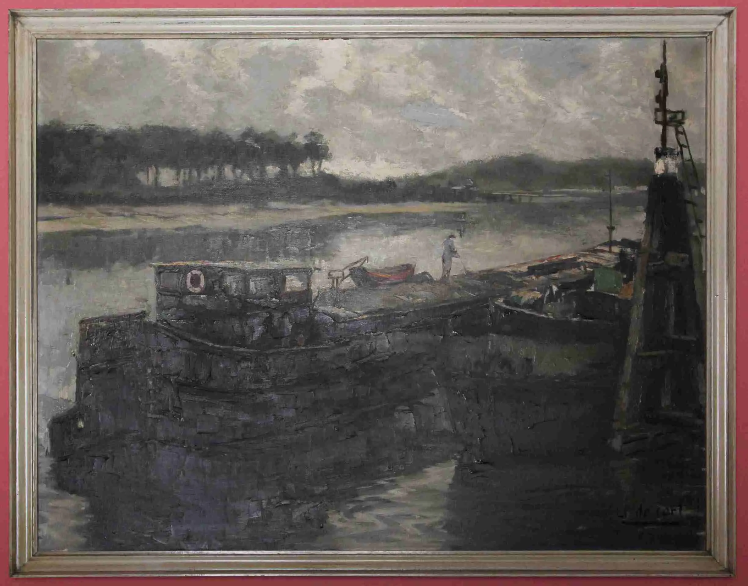 Lodě. J De Carl. Olej na plátně. 96 x 76 cm - 2