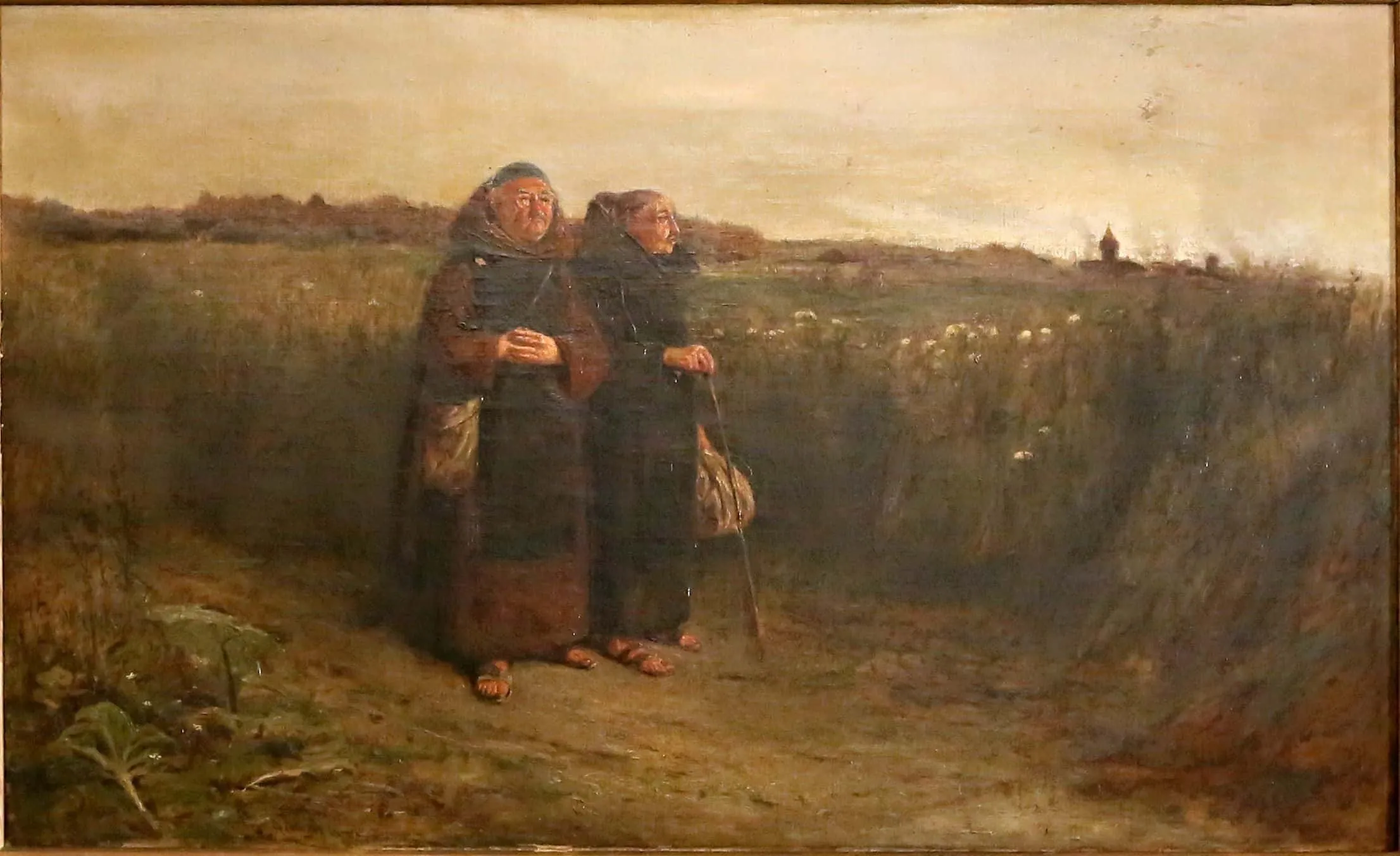 Mniši na procházce. Olej 87 x 122,5 cm. Robert P. Atkinson - 2